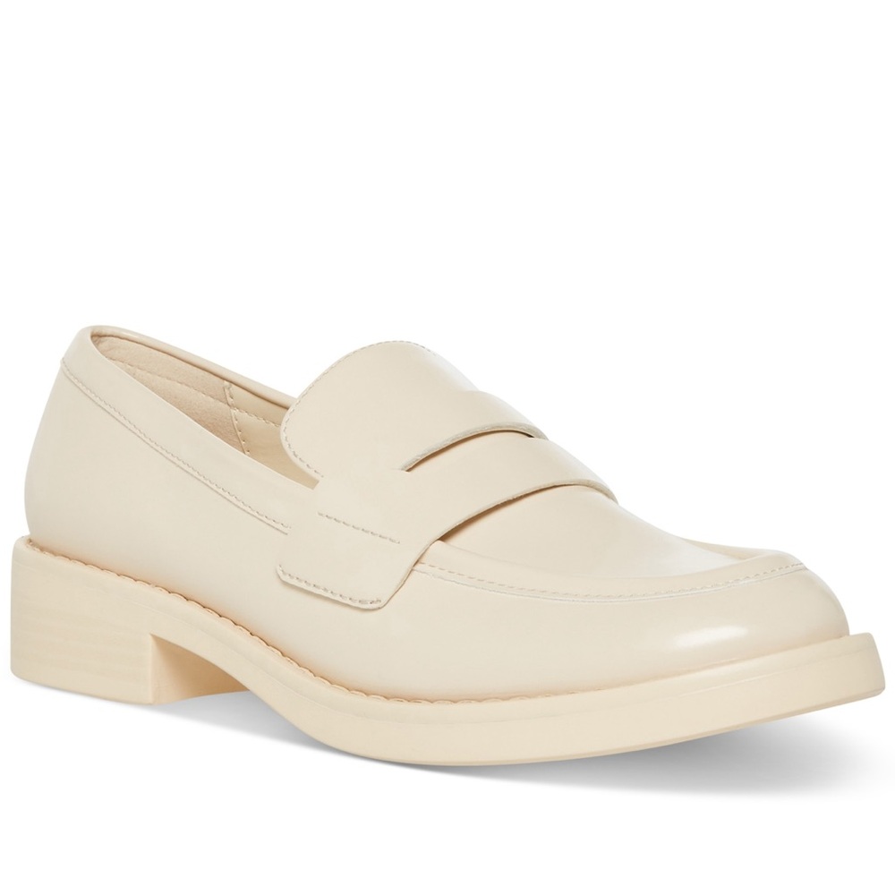 Madden Girl Cecily Tailored Penny Loafer Flats Bone Box Patent